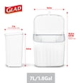 thumbnail image 3 of Glad Kitchen Compost Trash Can, 1.8 Gallon Plastic Garbage Bin, White, 3 of 10