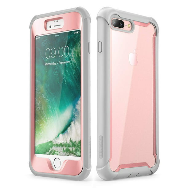 iPhone 8 Plus case, 7 Plus case, i-Blason [Ares] Full-Body Rugged Clear Bumper Case with Built-in Screen Protector for Apple iPhone 8 Plus/Apple iPhone 7 Plus (Pink) - Walmart.com