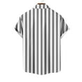 thumbnail image 5 of Awdenio Mens T-shirt Casual Turndown Collar Stripe Short Sleeve Button Shirt Tops Blouse for Summer and Everyday Wear, 5 of 5