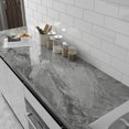 thumbnail image 6 of CHIHUT Marble Countertops Peel and Stick Kitchen Wallpaper Glossy Grey Marble Contact Paper for Counter Tops Waterproof Self Adhesive Shelf Liner Marble Vinyl Removable Marble Wallpaper 17.7"x100", 6 of 8