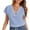 Blue-61, variant on Mittory Womens Summer Cotton Linen Casual Shirts Short Sleeve V Neck Tops Loose Comfy Blouse Basic Tees Shirt