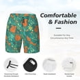 thumbnail image 4 of Kdxio Fall Forest Squirrel Print Men's Swim Trunks with Compression Liner 7 Inch Inseam Quick Dry Swim Shorts, 4 of 7