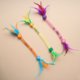 thumbnail image 5 of Juguete interactivo para gatos con plumas y catnip, naranja, 5 of 5