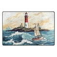 thumbnail image 2 of Lighthouse Ship Waves Island Area Rug Washable Floor Carpet Mat 60 x 39 inch for Bedroom Living Room Kids Room Home Decor, 2 of 7
