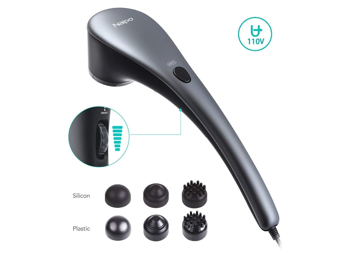 Naipo Handheld Percussion Massager Back Massage Heat Deep Tissue