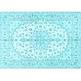 thumbnail image 1 of Ahgly Company Indoor Rectangle Medallion Light Blue Traditional Area Rugs, 5' x 7', 1 of 4