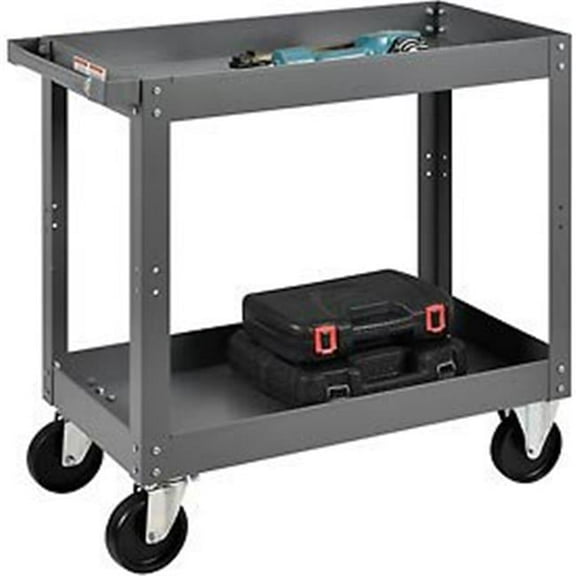 2 Shelf Deep Tray Steel Stock Cart, 30 x 16 in. - 800 lbs