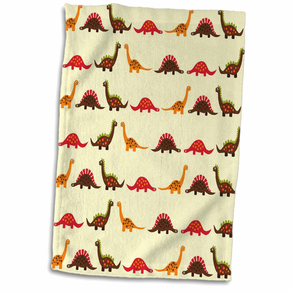 3dRose Cute Dinosaur Parade Pattern For Boys And Dino Lovers Towel