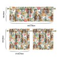 thumbnail image 6 of Flower Puppy 3-Piece Kitchen Curtains Set Kitchen Curtains Sets with Valance for Windows Rod Pocket Machine Washable Kitchen Decor(54"x18"+2x27.5"x24"), 6 of 6