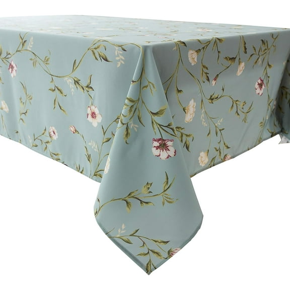Decorative Plum Floral Print Rectangle Tablecloth Waterproof Rectangular Table Cloth Wrinkle Free and Stain Resistant Tablecloths for Kitchen and Dining Room(60 x 102 Inch Rectangular)