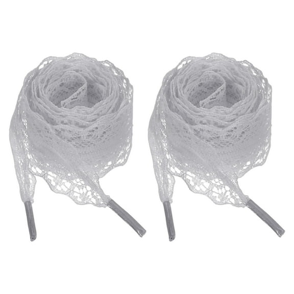 2 Pairs Flat Laces Shoelaces, 2.2CM Wide 140CM Length Lacy Shoe Laces, Gray