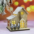 thumbnail image 3 of Kids Table Craft Hut For home Cottage LED Light Christmas Decorations Christmas Ornaments Wooden House Luminous Cabin B, 3 of 8