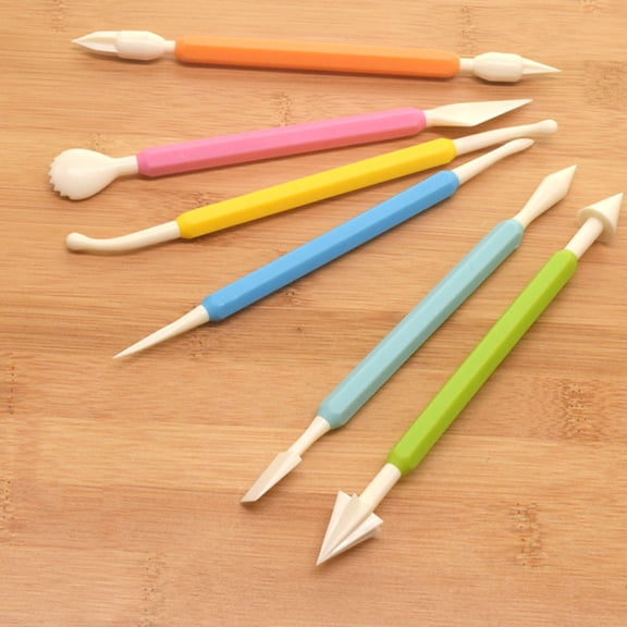 HEALEEP 9Pcs Fondant Extruder Tool Assorted Color ABS PP for Cake Shaping