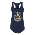 thumbnail image 2 of Wild Bobby I Only Told The Moon, Moon Phases Daisies and Butterflies Vintage Women Racerback Tank Top, Navy, Medium, 2 of 6