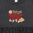 thumbnail image 4 of Inktastic Pizza Makes It All Better Girls Baby Dress, 4 of 5