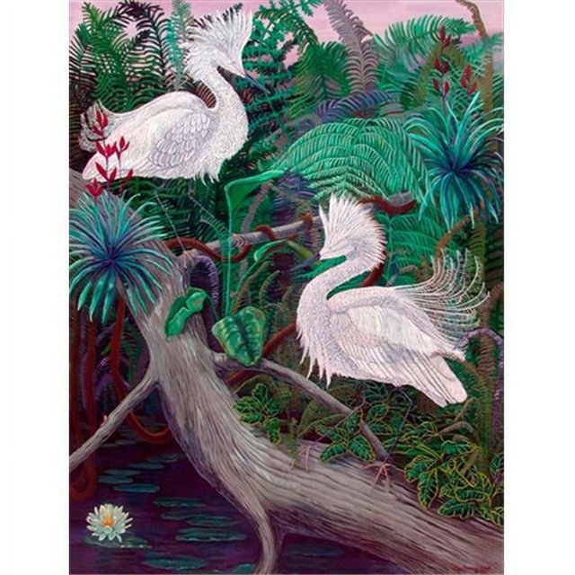 Carolines Treasures 7142CHF Bird - Egret Flag Canvas House Size
