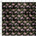 thumbnail image 4 of Soimoi Tissu en Coton Cambric Noir Imprimé Feuilles & Roses au Mètre 58 Pouces de Large, 4 of 5