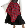 thumbnail image 2 of Byworldtasic Womens Skirts Goth Asymmetrical Midi Skirt Women Punk Plaid Y2k Fairy 90s Flowy Plaid Skirts for Women High Waist Long Skirt, 2 of 6