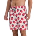 thumbnail image 2 of Kdxio Strawberry Pattern Mens Casual Shorts - Drawstring Summer Beach Sports Shorts for Men, 2 of 9