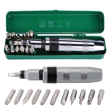 14 Pcs 1/2 Impact Screwdriver Set Kit with Metal Box Reversible Hand Tool for (The Best Impact Driver)
