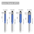 thumbnail image 1 of 4PCS 1/4 6MM Shank Double Bearing Flush Trim Bit Router Bit Set Woodworking Milling Cutter For Wood Bit Face Mill , High Precision, 1 of 7