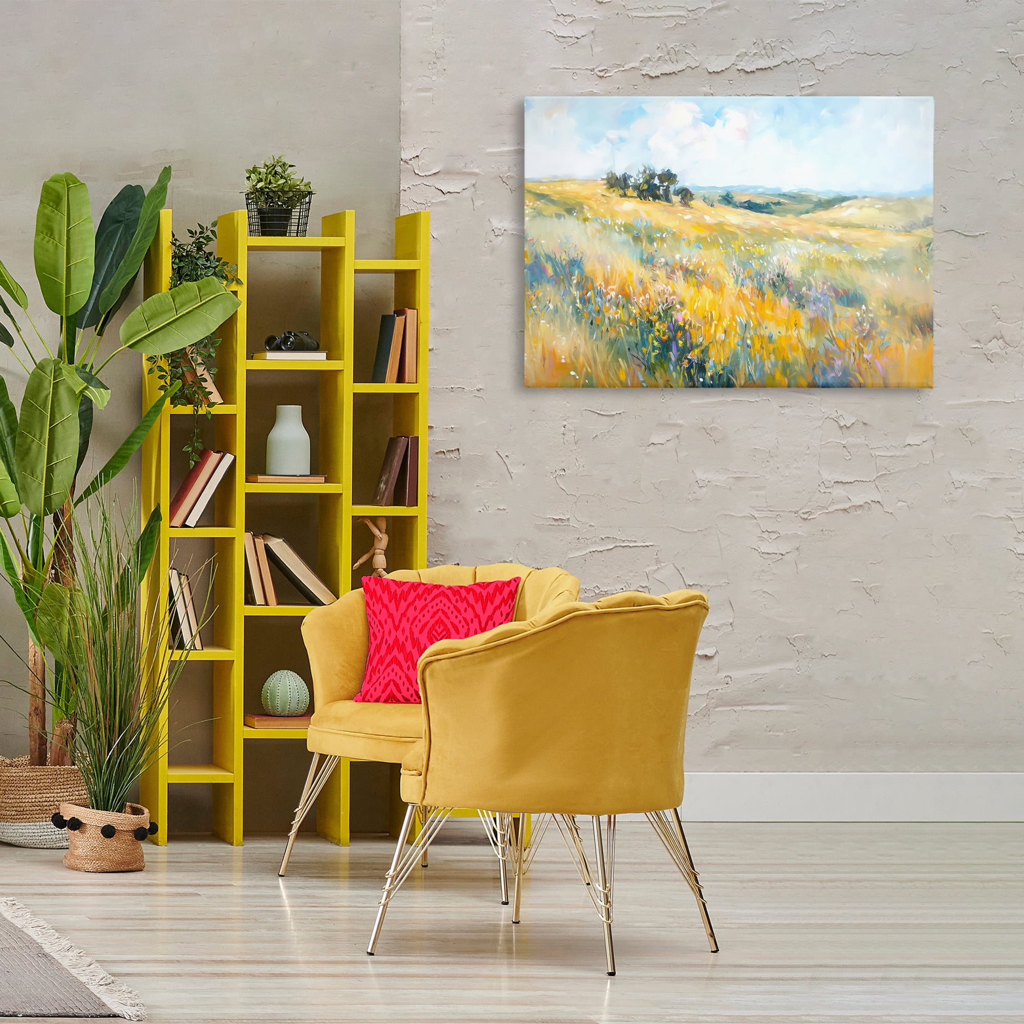 Stupell Industries Country Prairie Scene Landscape & Nature Painting Wrapped Canvas Art Print Wall Art, 36 x 24