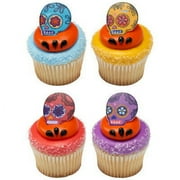 DecoPac Dia De Los Muertos Spirit Cupcake Rings - 24 Count - 24089