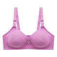 thumbnail image 2 of Pejock Everyday Bras for Women, Women's Ultimate Comfort Lift Wirefree Bra Plus Size Bras No Steel Ring Push Up Underwear Vest-Style Sleep Brass No Underwire Purple Cup Size 46/105BC, 2 of 2