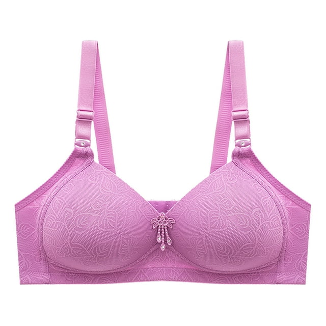 Womens Plus Size Bra No Steel Ring Push Up Underwear Vest-Style Sleep Bra