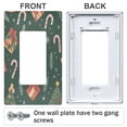 thumbnail image 3 of Yayeee Rocker Switch Wall Plate 3-Gang 6.5"x4.6" Home Decorative Outlet Cover, Brown Christmas Gingerbread, 3 of 6