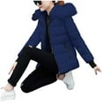 thumbnail image 7 of Mgmyaa Women's Winter Hooded Puffer Jacket Detachable Hood Quilted Long Sleeve Warm Parka Coat, 7 of 7