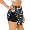 thumbnail image 3 of Lsque Colorful Mushrooms Printed Women's Running Shorts with Liner Pockets,Elastic Quick Dry Workout Athletic Gym Yoga Shorts,Womens High Waist Shorts-Medium, 3 of 9