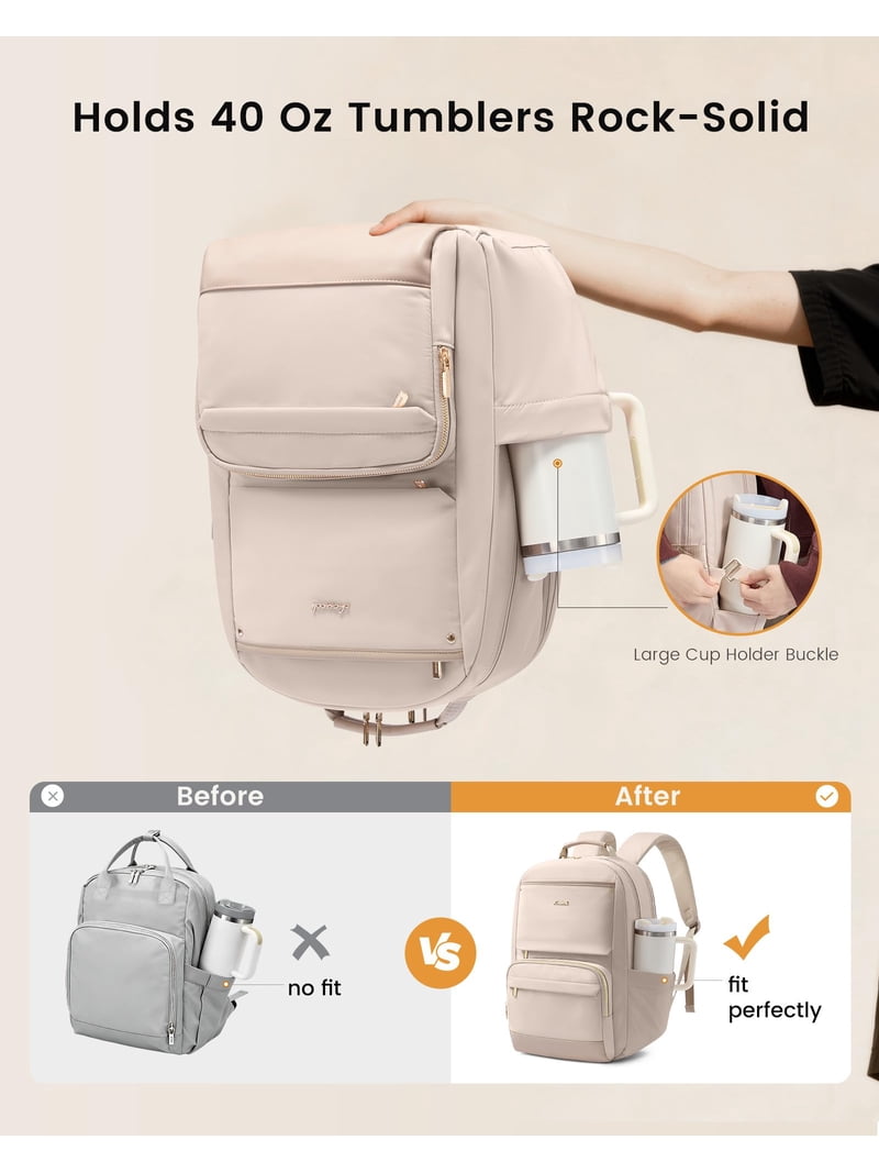 LOVEVOOK Laptop Backpack for Women with Large Capacity Cup  display picture 2