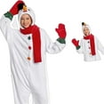 thumbnail image 2 of FYDUU Kids Christmas Flannel Onesie With Hood Boys Girls Christmas Onesie Snowman Plush Jumpsuit One-Piece Outfit Xmas Holiday Party Outfit 1-2 Years, 2 of 5