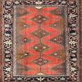 thumbnail image 1 of Ahgly Company Indoor Square Traditional Orange Salmon Pink Persian Area Rugs, 8' Square, 1 of 6