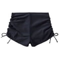 thumbnail image 4 of PEASKJP Womens Swim Bottoms Women's Ruched High Waisted Bikini Bottom Retro Vintage Swim Short Tankinis (Black,XL), 4 of 5