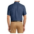thumbnail image 2 of Mens Short Sleeve Value Denim Cotton Shirt Ink Blue M, 2 of 6