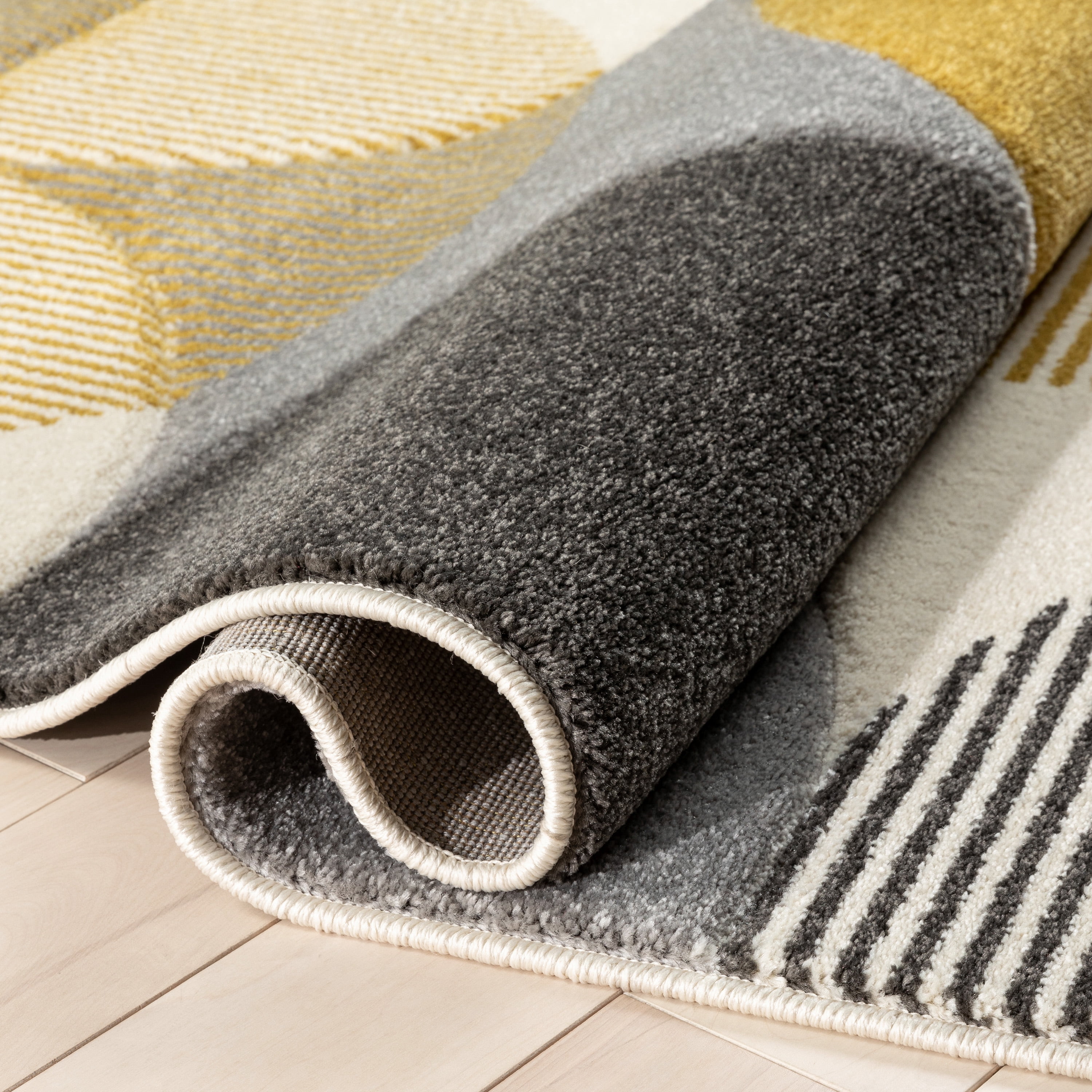 Well Woven Astrid Geometric Area Rug, 7.83' x 9.83', Dramatic High-Low Pattern, Easily Matchable Color Palette, Wood Floor Safe Backing