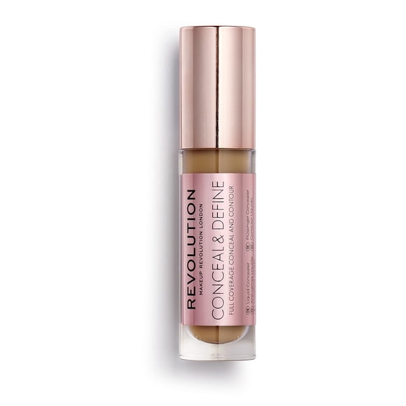 Corrector Revolution Beauty Conceal & Define total y ligero Acabado mate duradero Vegano y libre de crueldad C13 Tonos de piel oscuros a profundos 0.14 oz.
