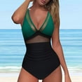 thumbnail image 2 of QHFBli Women Sexy Mesh Tummy Control Swimsuit Push Up High Waisted Bathing Suit, 2 of 9