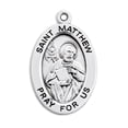 thumbnail image 3 of St. Matthew Sterling Silver Medal Necklace, 3 of 10