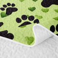 thumbnail image 5 of Homewish Kawaii Dog Paw Quilt Full,Cartoon Pet Full Bedspread Sets,Green,Heart Decor,3pcs, 5 of 7