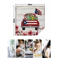 thumbnail image 4 of Puerto Rican Flag Cloth Napkins Set of 4 Reusable Dinner Napkins, Vintage Country Truck Flowers Wooden Grain Cocktail Napkin Washable Table Napkins for Wedding/Holiday Party/Baby Shower 20"x20", 4 of 7