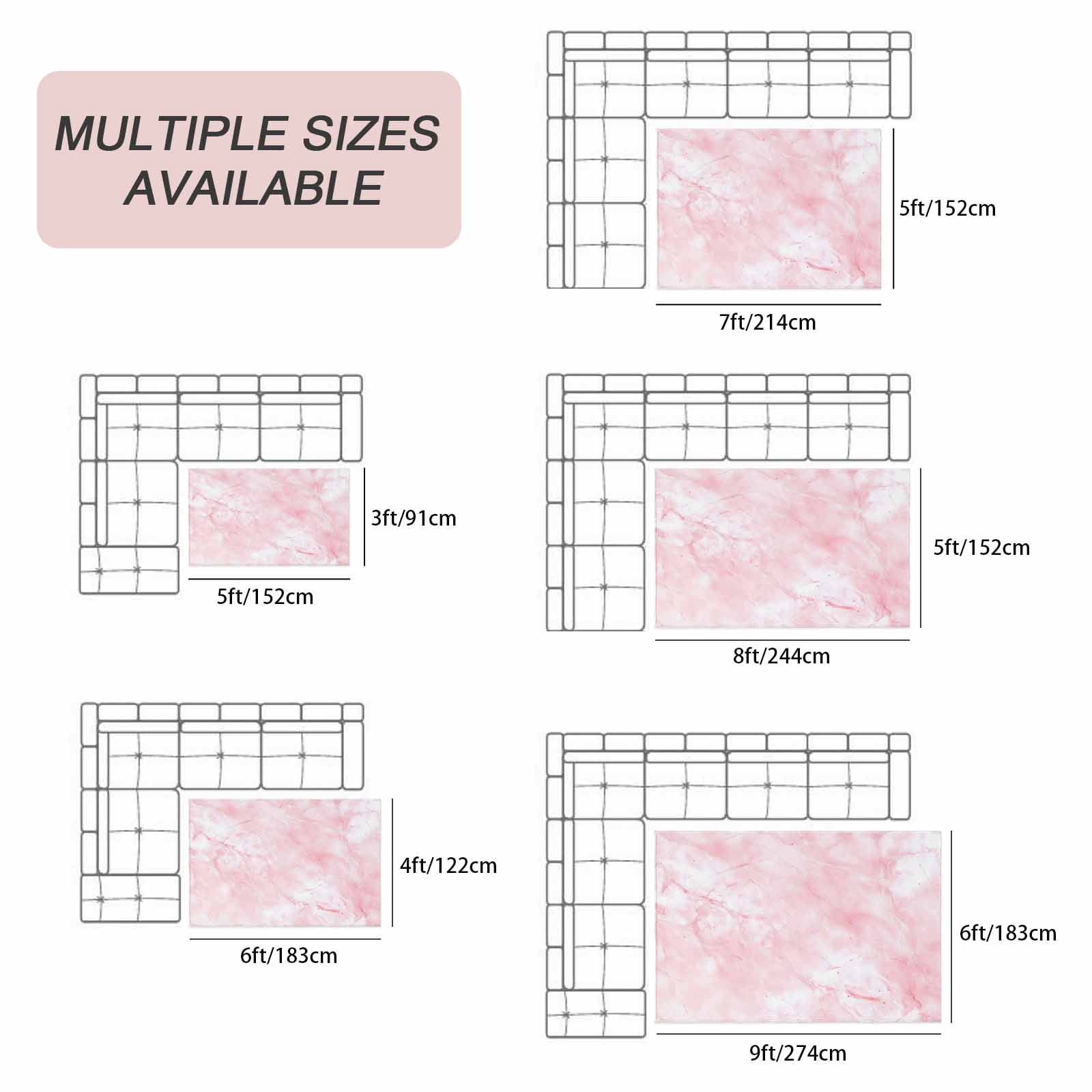 Outdoor Rug 3x5 ft Pink Marble Outdoor Large Area Rug Non Slip Rubber Ombre Abstract Art Front Door Mat RV Rug Camping Carpet Patio Outdoor Rugs for Backyard Balcony Deck Porch Indoor