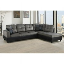 PonLiving 103.5" Wide Corner Microfiber Sectional Sofa with Matching Pillows Right Hand Facing, Taupe