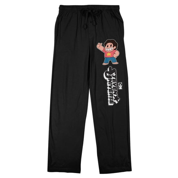 Steven Universe Steven Character Men's Black Graphic Sleep Pajama Pants-XL