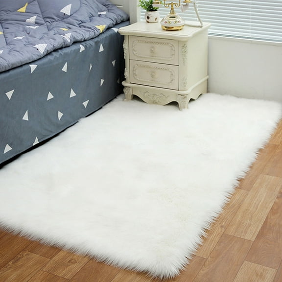 Shaggy Faux Fur Sheepskin Rug Soft Fluffy Area Rugs Small Sofa Mat Cover Floor Carpet Pad