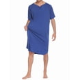 thumbnail image 4 of Ekouaer Nightshirt Men's Short Sleeve Nightgown Cotton Nightwear Comfy Big&Tall Henley Sleep Shirt, 4 of 6