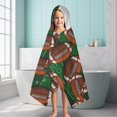 thumbnail image 6 of Football on Field Pattern Hooded Bath Towel，60"x35" for Ages 3 To 12 Kids, Quick Dry Lightweight Soft Microfiber Hood Beach Towel Cover Up for Kids, 6 of 7