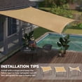 thumbnail image 6 of Outsunny 20' x 13' Rectangle Sun Shade Sail Canopy Outdoor Shade Sail Cloth for Patio Deck Yard with D-Rings and Rope Included - Sand, 6 of 9